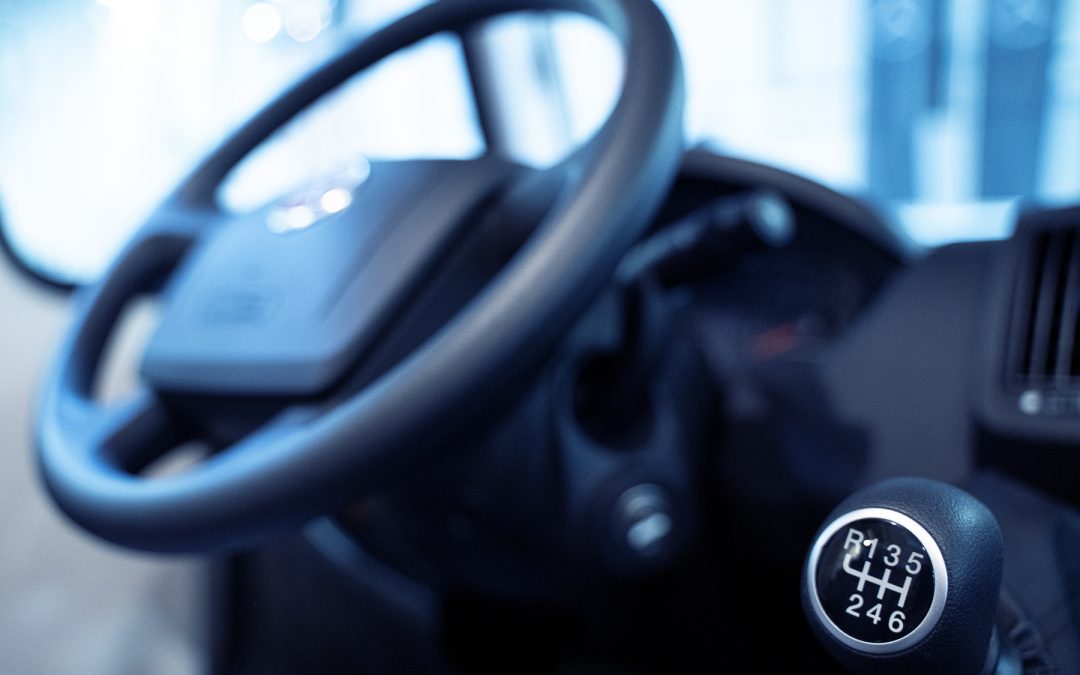 truck six speed gear shift road closeup